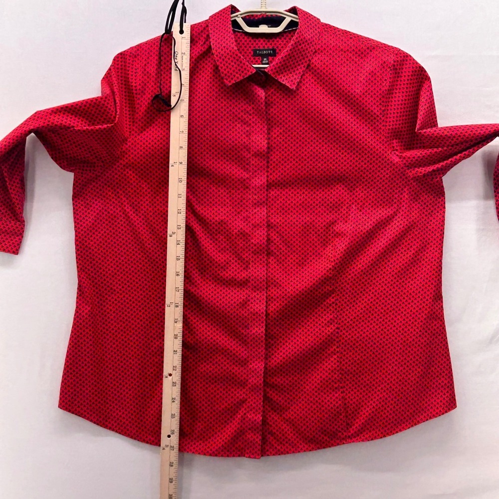 Talbots Button Up Top Red 20 - image 10